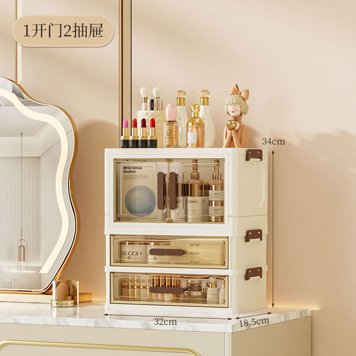 Desktop Makeup & Snack Storage Cabinet – Multi-Layer Organizer for Office & Vanity