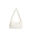 2025新款韩版单肩包个性时尚方格毛呢腋下包大容量百搭水桶包包