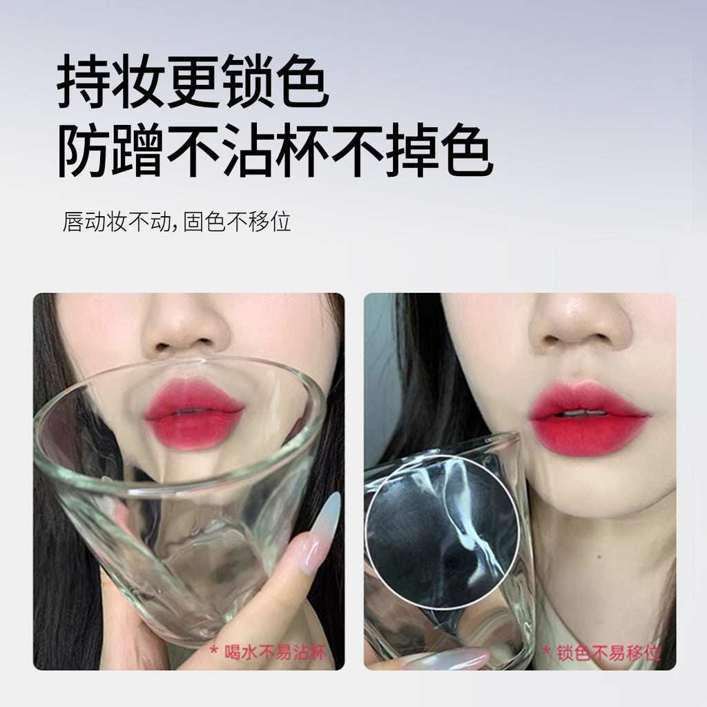 小白管丝雾不沾杯不掉色口红哑光持久防水姨妈色唇膏不沾杯口红
