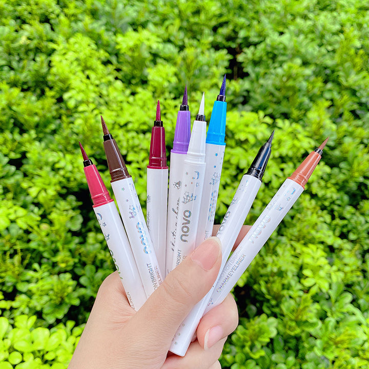 彩妆NOVO随心彩色眼线笔可叠涂多色眼线液笔不脱妆持妆持久不脱色