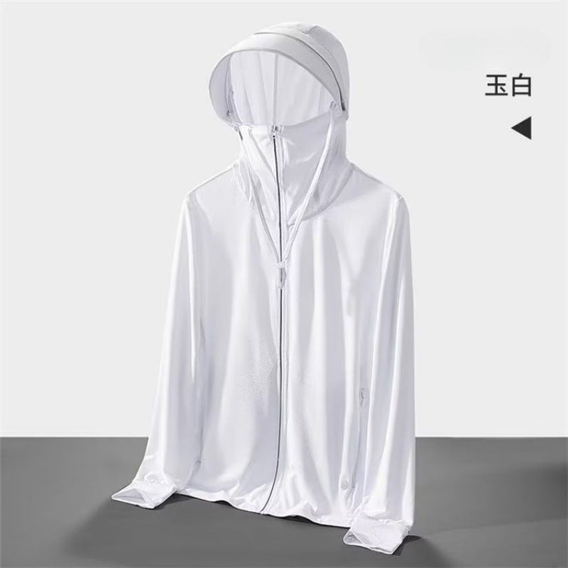 冰丝连帽防晒衣男夏季新款防紫外线超薄透气防晒服户外钓鱼外套女