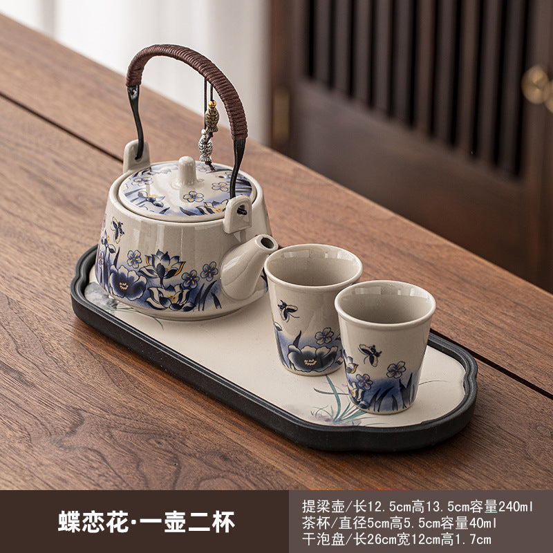 一壶二杯茶具套装家用宿舍酒店餐馆陶瓷功夫茶具泡茶壶茶杯会客