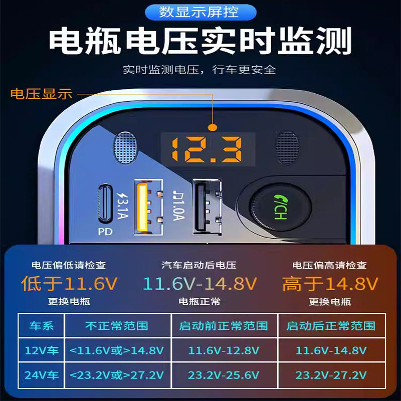 车载手机超级快充器蓝牙5.0接收器无损音质mp3汽车U盘音乐播放器