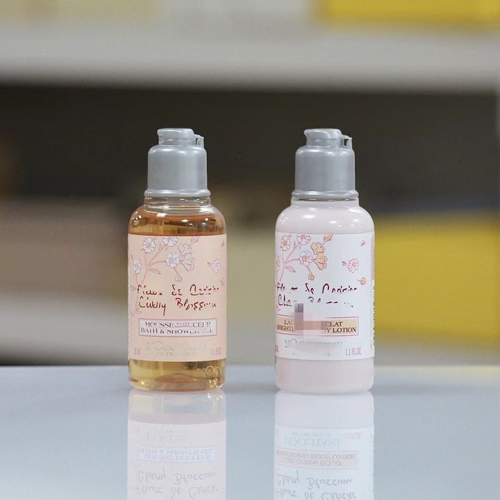 Cherry Blossom Travel Bath 2-Piece Set – Shower Gel & Body Lotion 35 ml Holiday Gift
