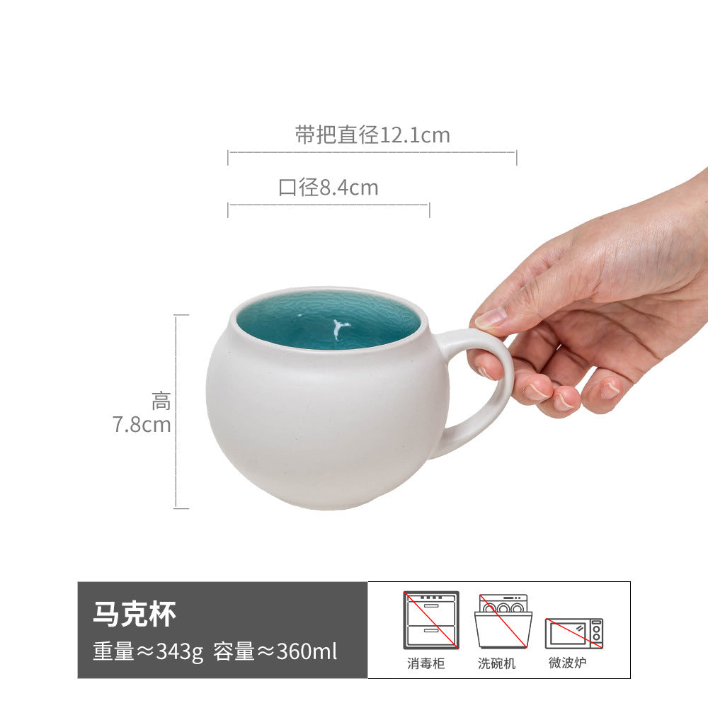 高颜值马克杯通用日式复古早餐杯咖啡水杯高档陶瓷大容量杯子批发