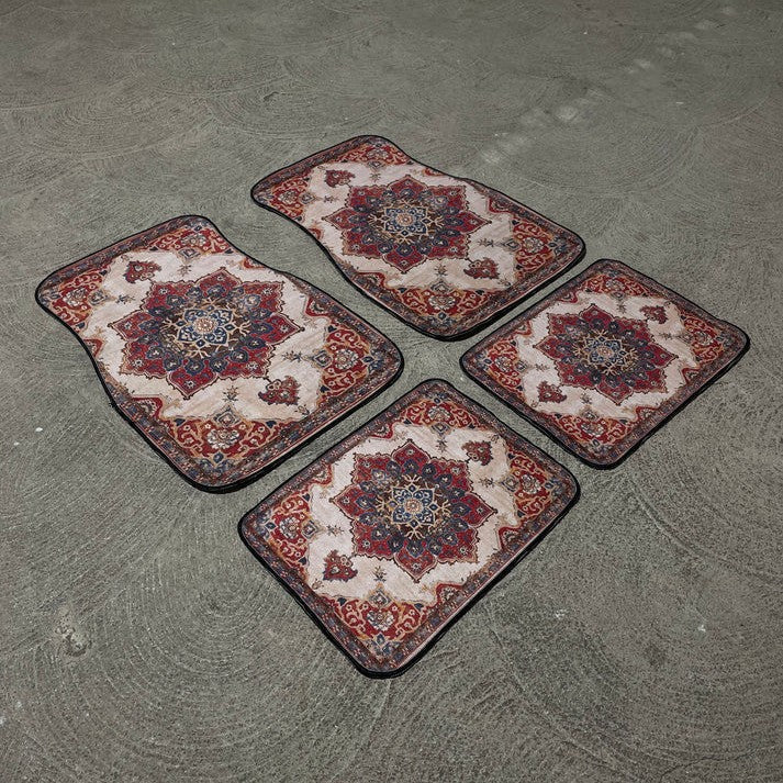 TEMUVintage Car Stain Resistant Durable Foot Mat 4 Piece Set Wholesale