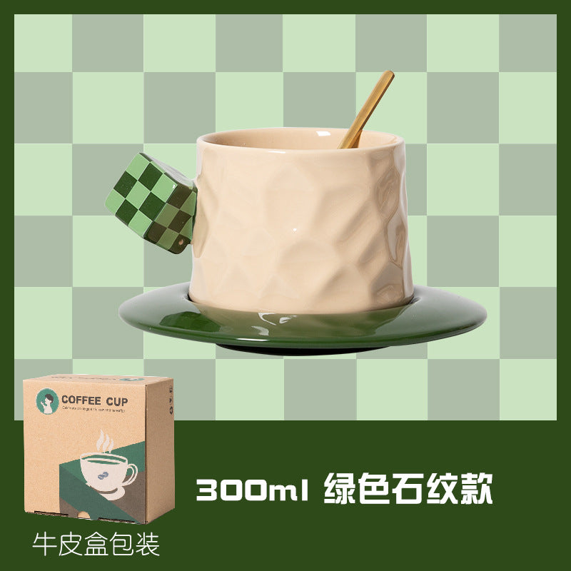 魔方陶瓷咖啡杯套装高端设计高级感高颜值杯碟马克杯子下午茶欧式