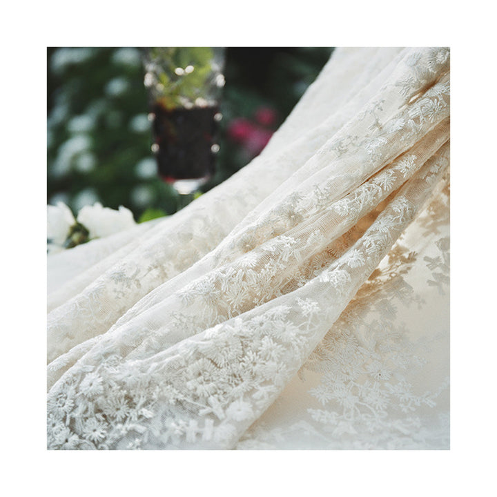 Mesh Lace Embroidered Fabric – Wedding Dress Bridal Lace Fabric by the Yard