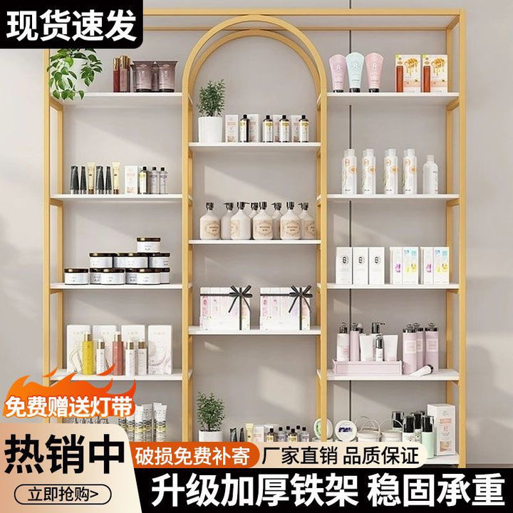 货架化妆品展示柜展示架轻奢美甲美容院产品柜子展柜置物架多功能