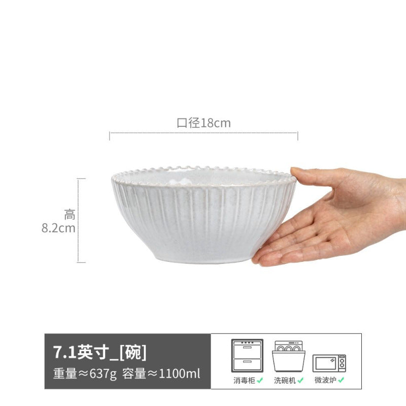 复古面碗日式陶瓷碗沙拉碗家用菜碗泡面碗餐具轻奢高颜值汤碗饭碗