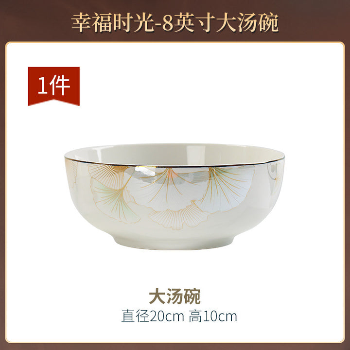 碗碟套装家用乔迁景德镇陶瓷餐具礼品套装中式轻奢高级感碗盘套装
