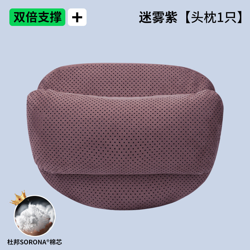 跨境爆款汽车头枕高级感打孔透气杜邦棉护颈枕车用座椅护腰靠垫枕