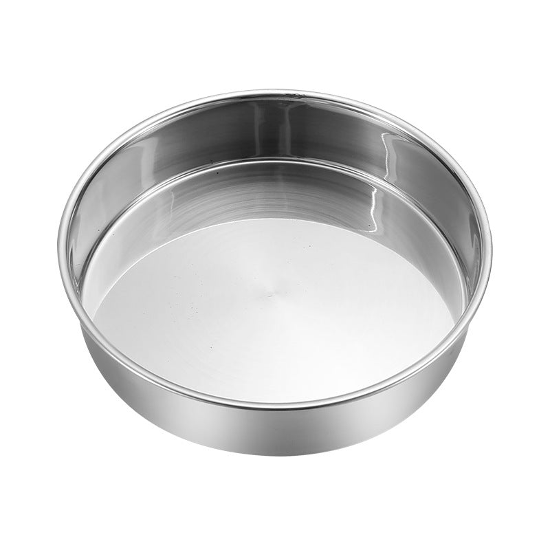 不锈钢糕盘凉皮盘做凉皮的盘子做凉皮的工具平底蒸盘套装圆形托盘