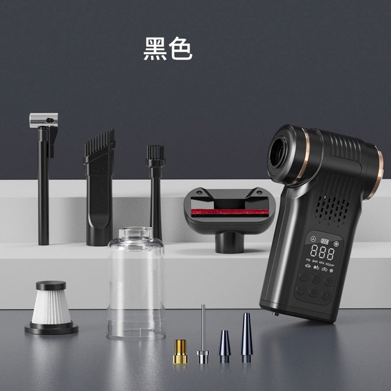 跨境多功能车载吸尘充气泵户外应急轮胎打气泵智能数显手持吸尘器