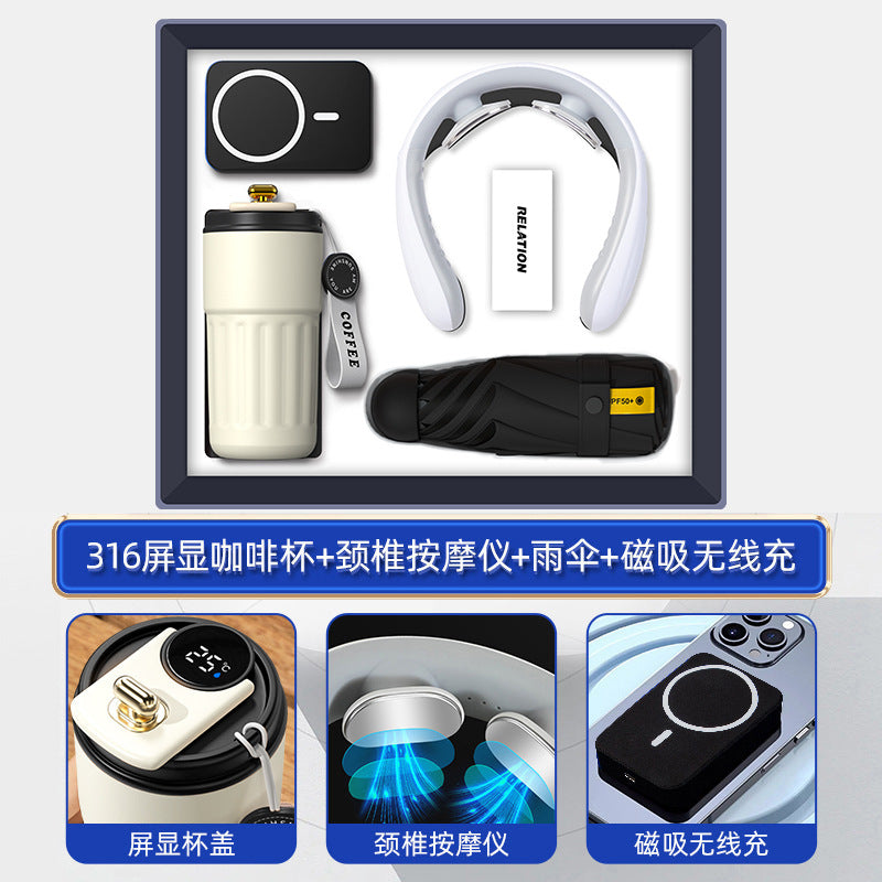 商务礼品套装咖啡杯颈椎仪礼盒活动创意礼品定制LOGO伴手礼送客户