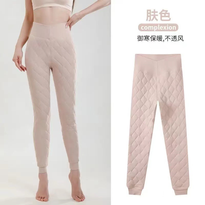 保暖裤女加绒加厚羊毛打底裤秋冬季东北九分德绒加绒裤子内穿棉裤