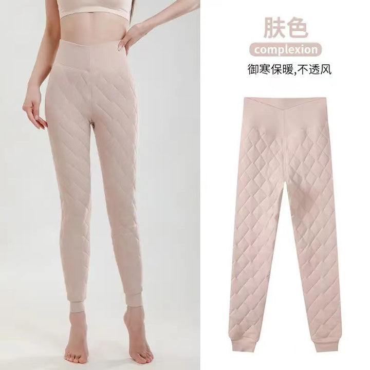 保暖裤女加绒加厚羊毛打底裤秋冬季东北九分德绒加绒裤子内穿棉裤