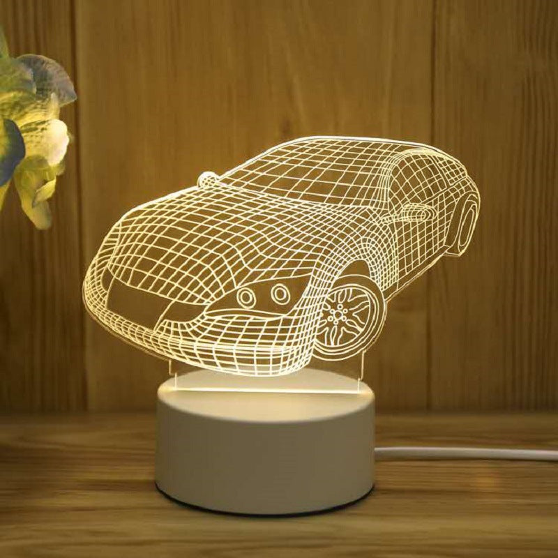 批发3D小夜灯 USB儿童卡通圣诞礼物小夜灯手写亚克力七彩遥控台灯