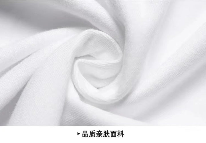 衣服短袖恤男圆领潮流夏季潮牌纯色白色半袖打底衫宽松黑色