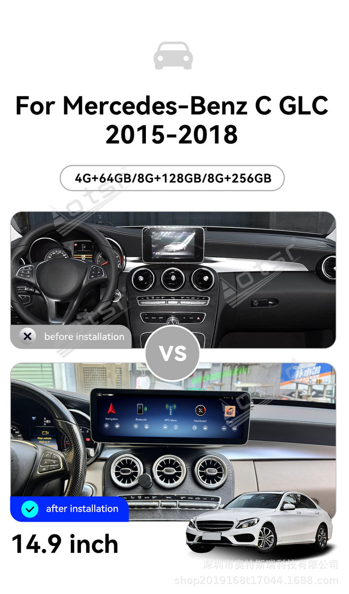 Mercedes C-Class GLC 14.9" Large Screen Android Navigation Unit