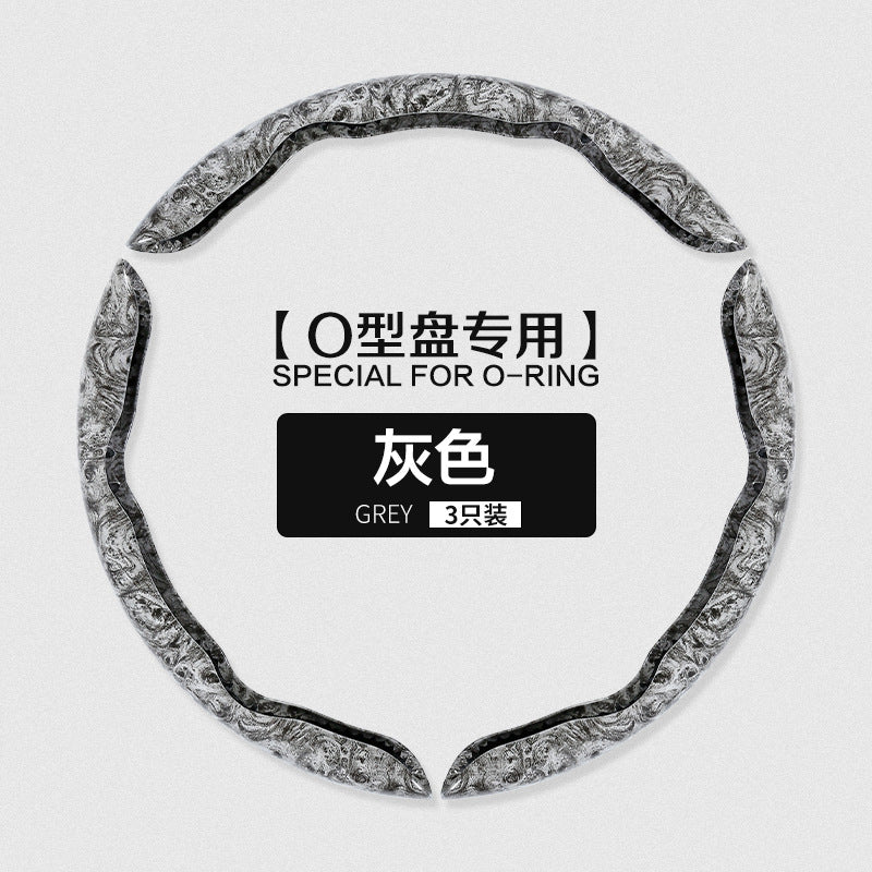 24新款汽车方向盘套时尚双拼网布桃木皮革纹汽车把套耐磨防滑跨境