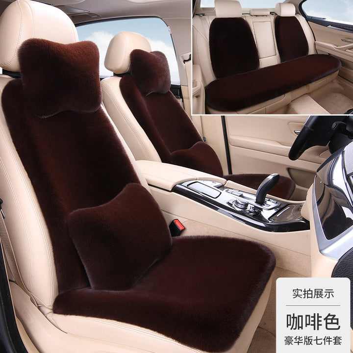 Thickened Winter __NS 99__h Car Seat Cushion – 3-Piece Backrest Short Fur Single Seat Cover