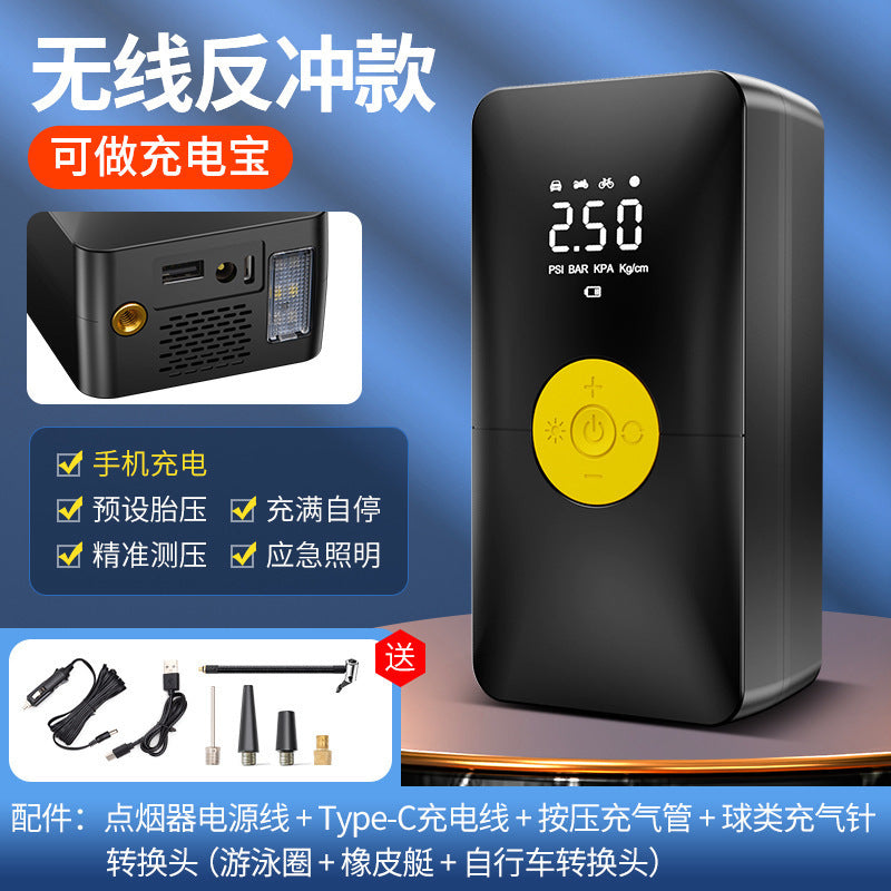 汽车充气泵车载便携智能无线数显打气筒多功能轮胎应急打气泵批发