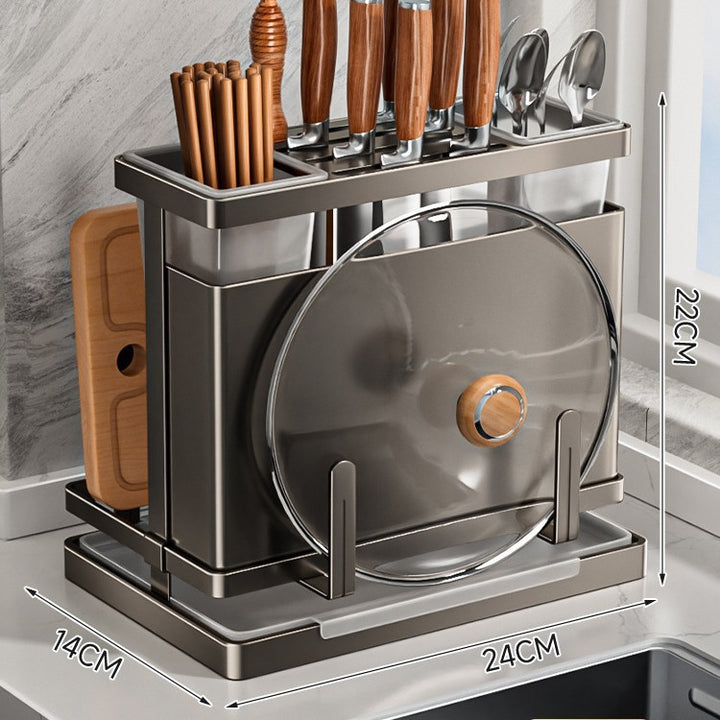 304 Stainless Steel Kitchen Knife Holder Chopsticks Shelf Knife Set Storage