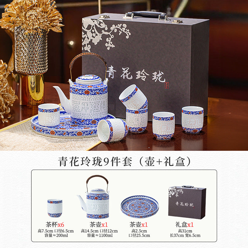 景德镇陶瓷茶套装泡茶壶茶杯茶叶礼盒装家用功夫茶壶客厅饮具