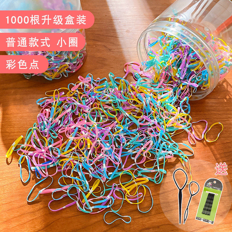 加厚一次性皮筋可爱彩色橡皮筋扎头发不伤发小号发圈女童儿童头绳