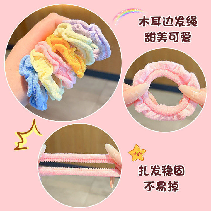 高马尾发绳彩色皮筋高弹力耐用扎头发头绳不勒发无扎痕发圈女成人