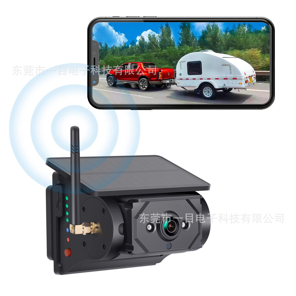 磁吸无线WIFI太阳能车载摄像头铲车货车挖机工程车手机录相带磁铁