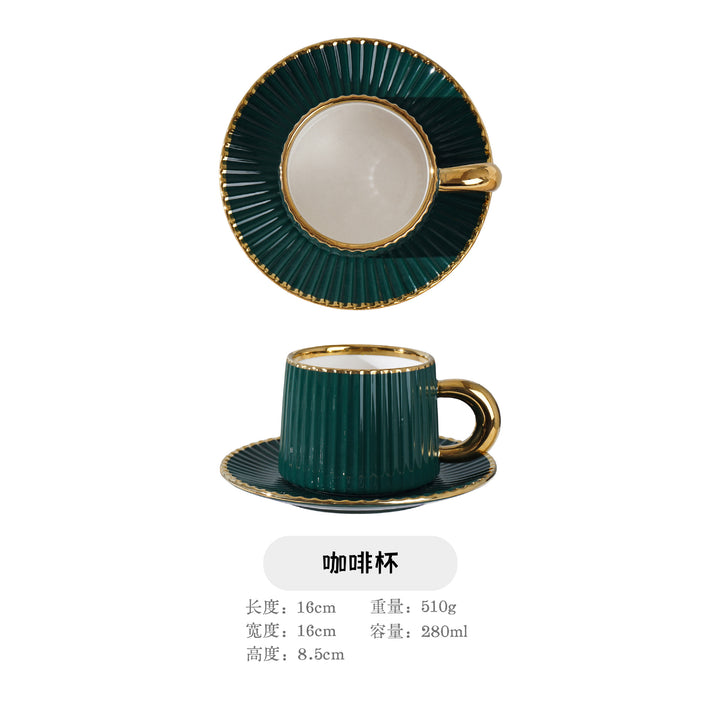 深灰色高端轻奢陶瓷餐具套装咖啡杯圆盘长方盘欧式家用组合dinner