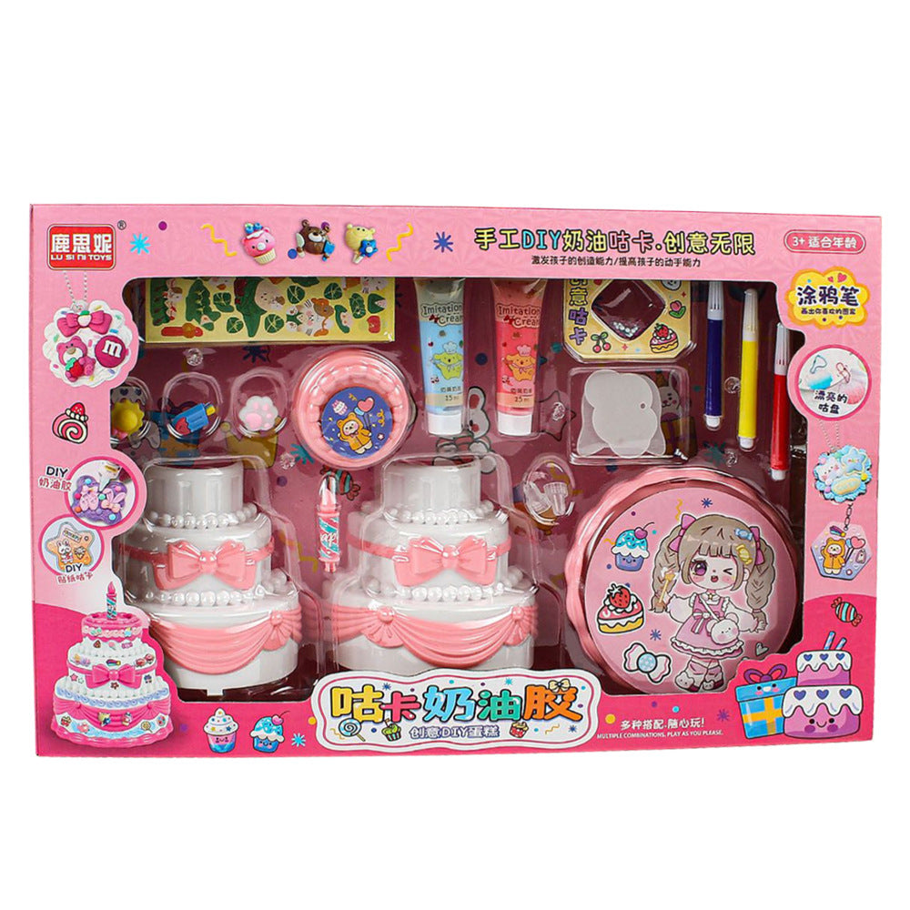 Kids Girls DIY Cream Glue Sticker Kit – Handmade Craft Set with Kindergarten Gift