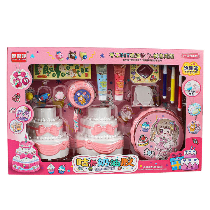 Kids Girls DIY Cream Glue Sticker Kit – Handmade Craft Set with Kindergarten Gift