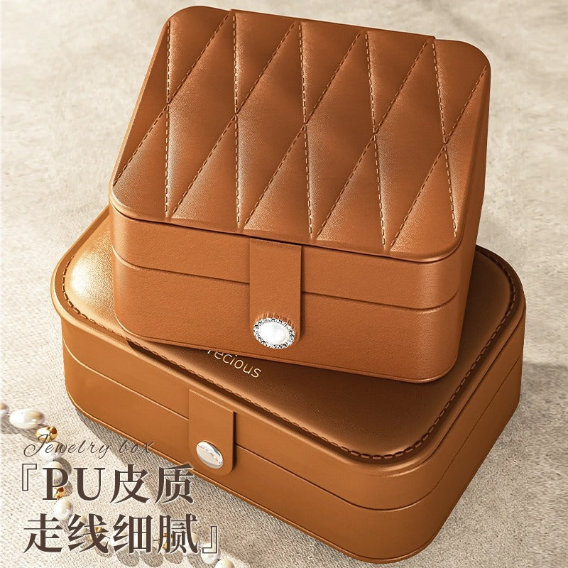 高档首饰收纳盒高级感项链手镯耳钉耳环珠宝盒手饰品加大饰品盒子