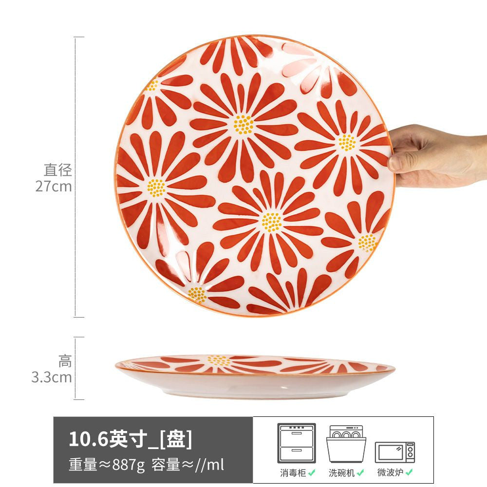 高颜值牛排盘陶瓷菜盘浅盘家用西餐盘圆形餐盘大盘子创意托盘批发