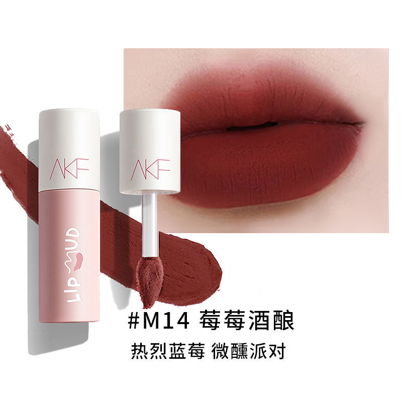 AKF Lip Mud Lipstick Women's Transfer-Proof Matte Lip Gloss
