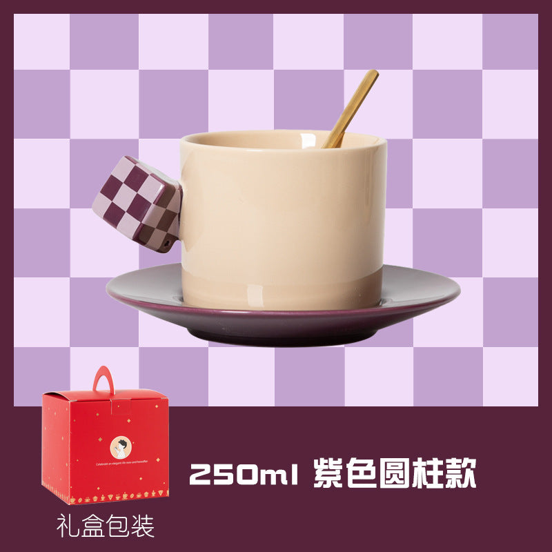 魔方陶瓷咖啡杯套装高端设计高级感高颜值杯碟马克杯子下午茶欧式
