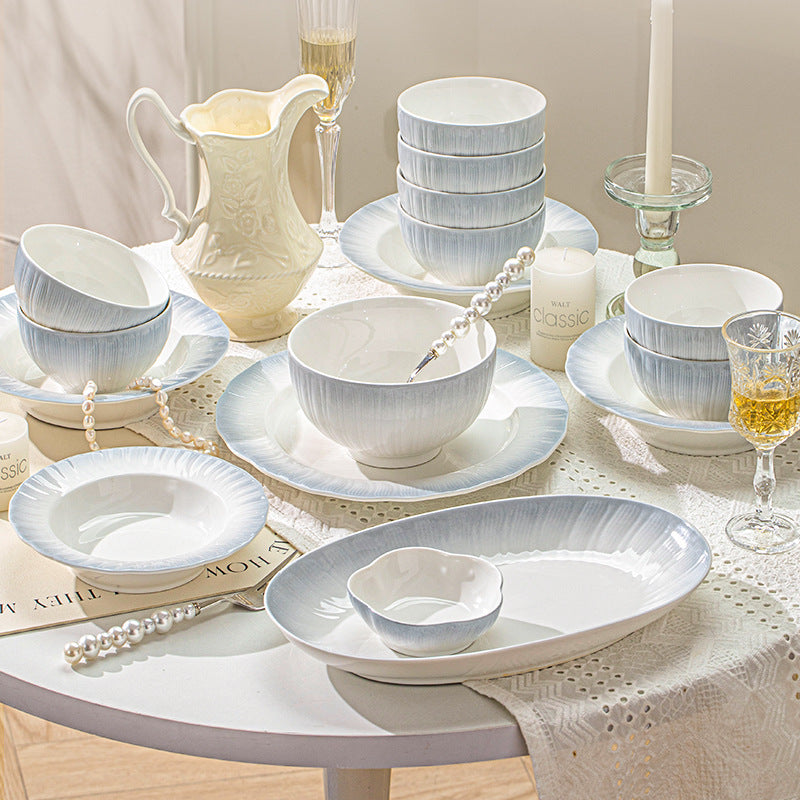 Underglaze Tableware Set Ceramic Bowl & Plate Home Bowl Chopsticks Premium Design Bowl Plate Gift Box
