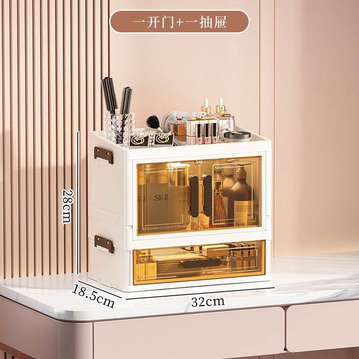 Desktop Makeup & Snack Storage Cabinet – Multi-Layer Organizer for Office & Vanity