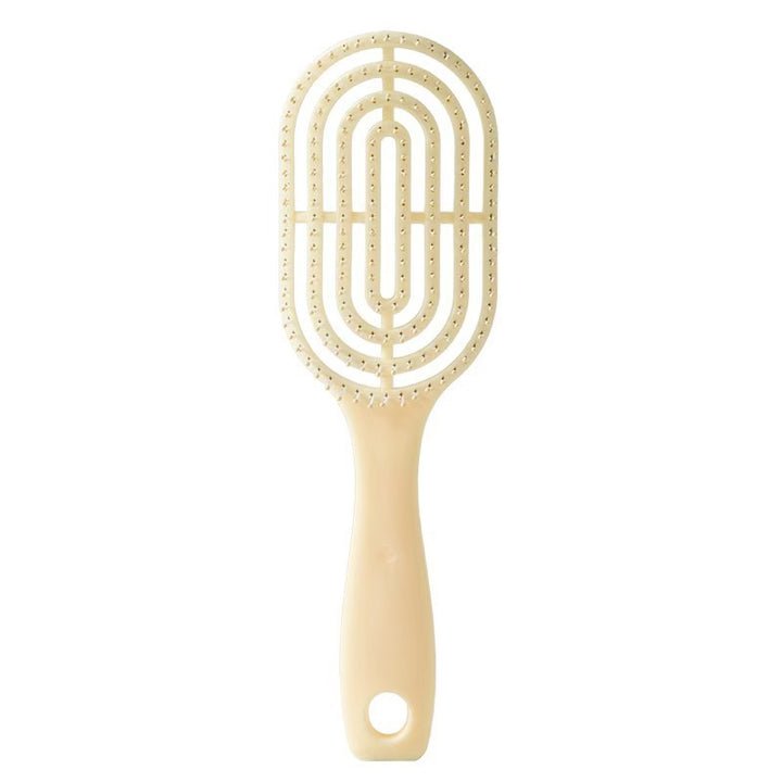 Creamy Fluffy __NS 98__ Cushion Paddle Brush – Round Barrel Hair Comb for Women