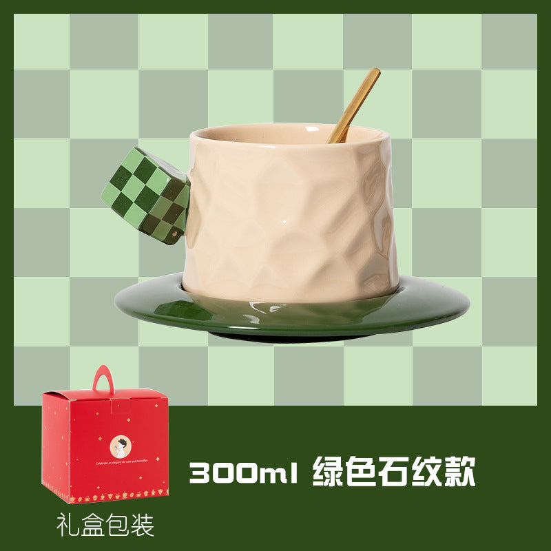 魔方陶瓷咖啡杯套装高端设计高级感高颜值杯碟马克杯子下午茶欧式