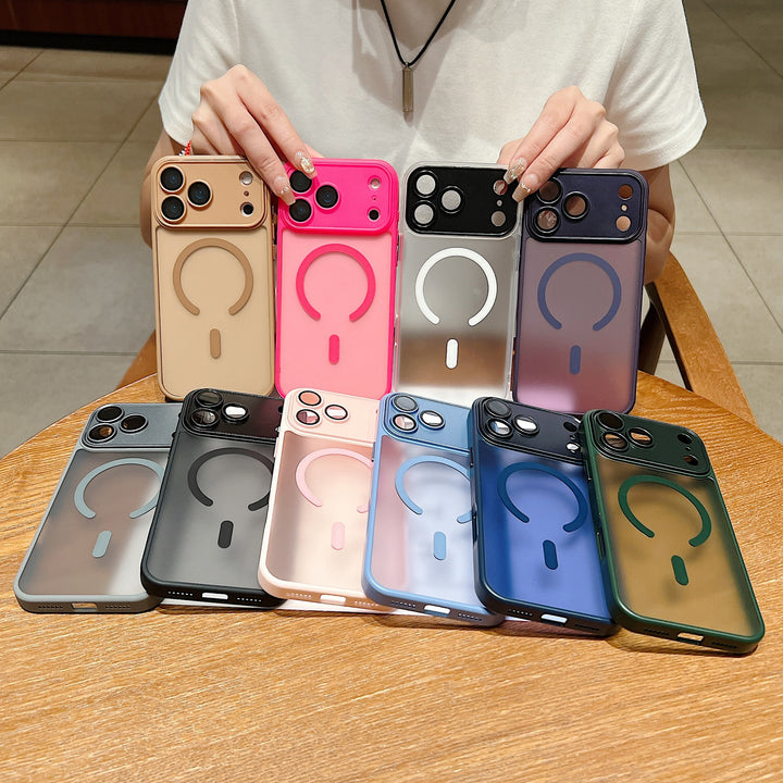 For iPhone17 promax Mag Safe iPhone 16 pm Full Coverage Shockproof Frosted Phone Case