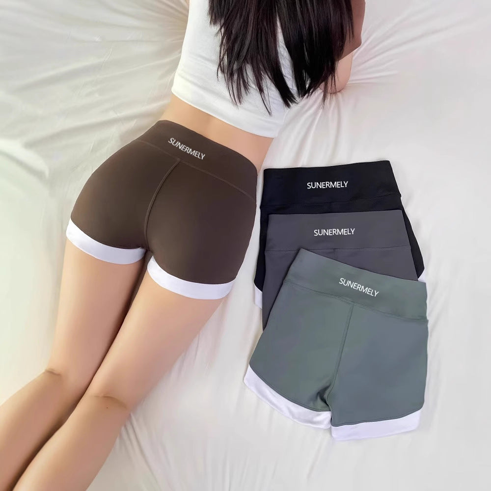 运动薄款不卷边安全裤女防走光高腰收腹提臀无痕打底鲨鱼短裤女夏