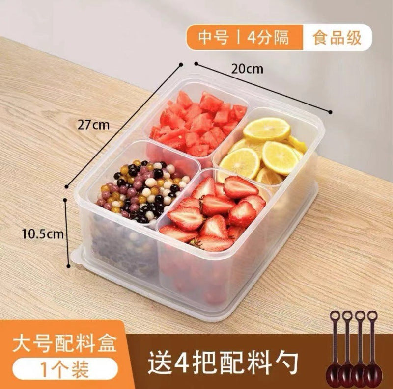 冰粉配料盒小料盒调料盒水果捞展示商用凉粉专用摆摊网红全套盒子