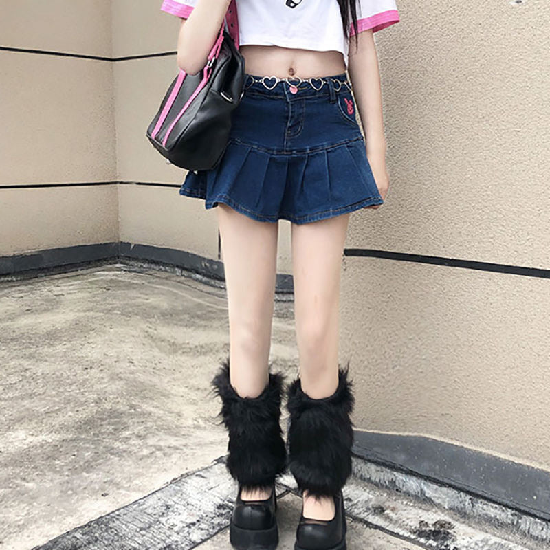 毛毛袜套女款冬季毛绒辣妹堆堆袜春秋白小腿套加绒毛茸茸护腿脚套