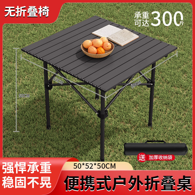 Outdoor Camping Folding Table & Chair Set – Portable Picnic Egg Roll Table Complete Kit