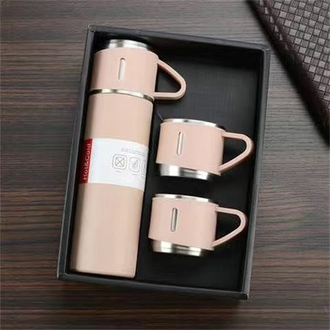 一杯三盖套装烧瓶保温杯外贸爆款水杯礼品批发公司广告丝印制logo