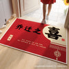 圈绒红色玄关入户地垫跨境高级门垫门口换鞋垫新年免洗防滑脚垫